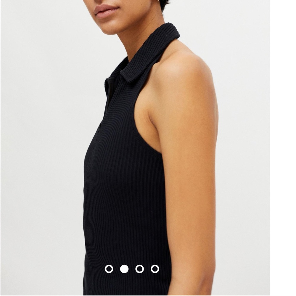 UO Ribbed Halter Mini Dress In Black - Picture 2 of 4